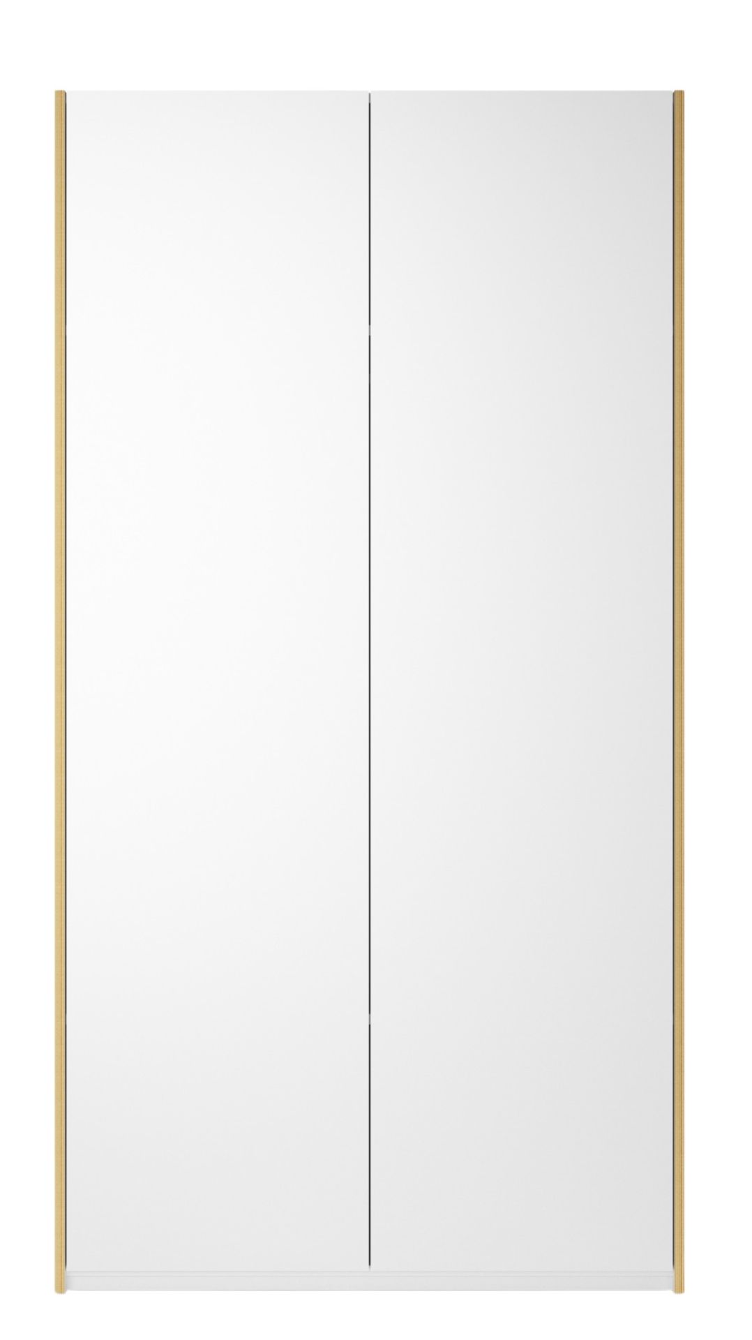 Weißer MODULAR Schrank von Müller Möbelwerkstätten mit zwei Türen und Holzrahmen. Kleiderschrank für Schlafzimmer.