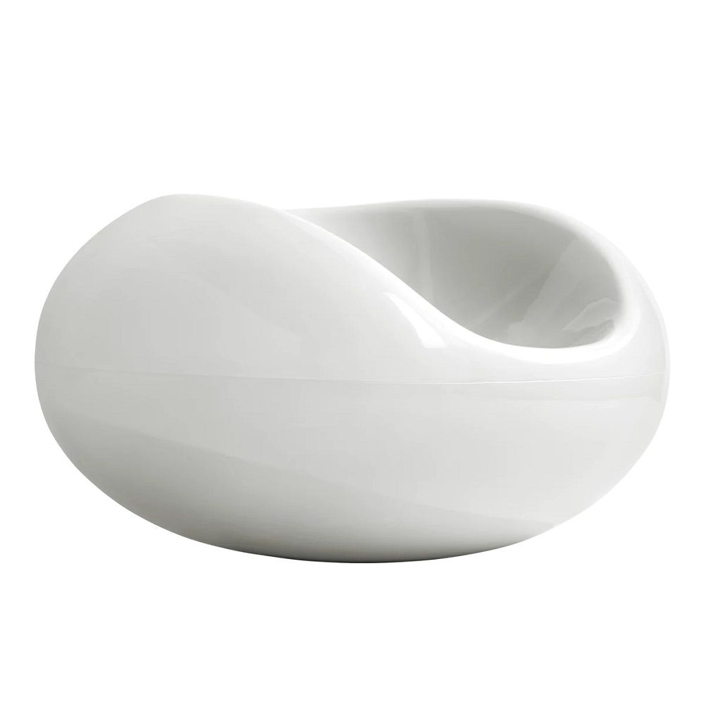 Weißer Pastil Stuhl von Eero Aarnio, ein runder, moderner Designklassiker für Wohnzimmer und Garten.