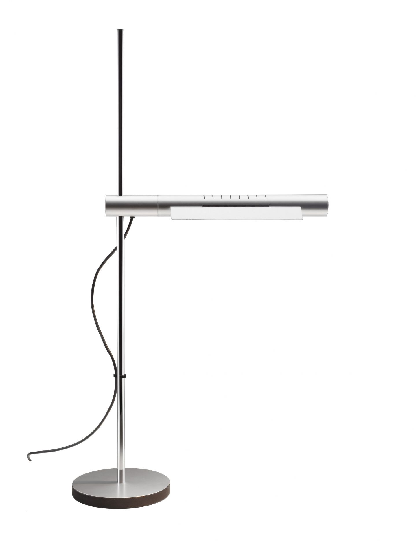 HALO LED Tischleuchte von Baltensweiler in Silber. Moderne LED Lampe für den Schreibtisch.