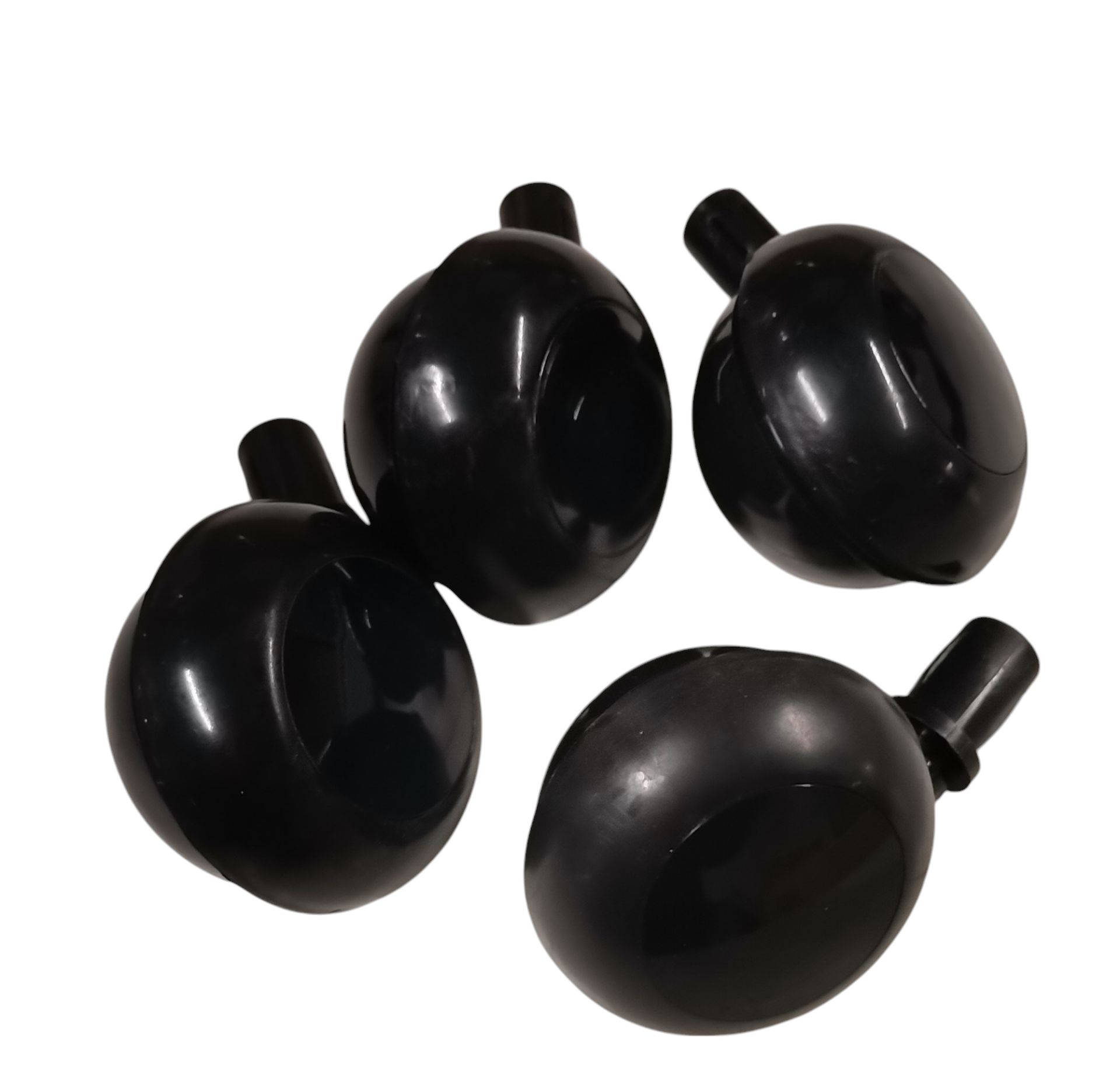 Schwarze Componibili Rollen, 4er Set, Ersatzrollen für modulare Aufbewahrung, Möbelzubehör.