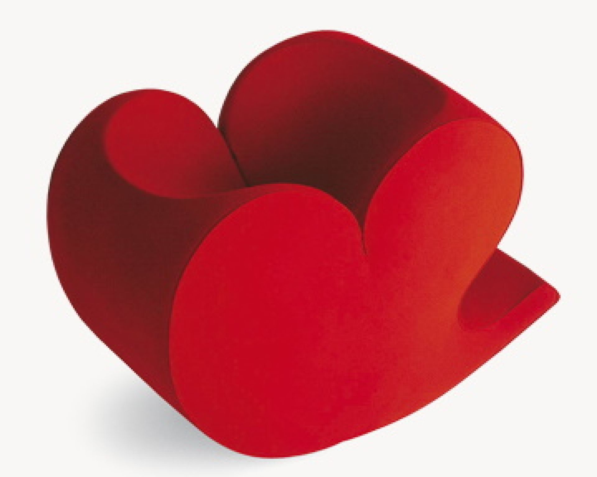 Roter Sessel in Herzform von Moroso, Teil der Spring Collection. Modernes Designmöbel für Wohnzimmer.