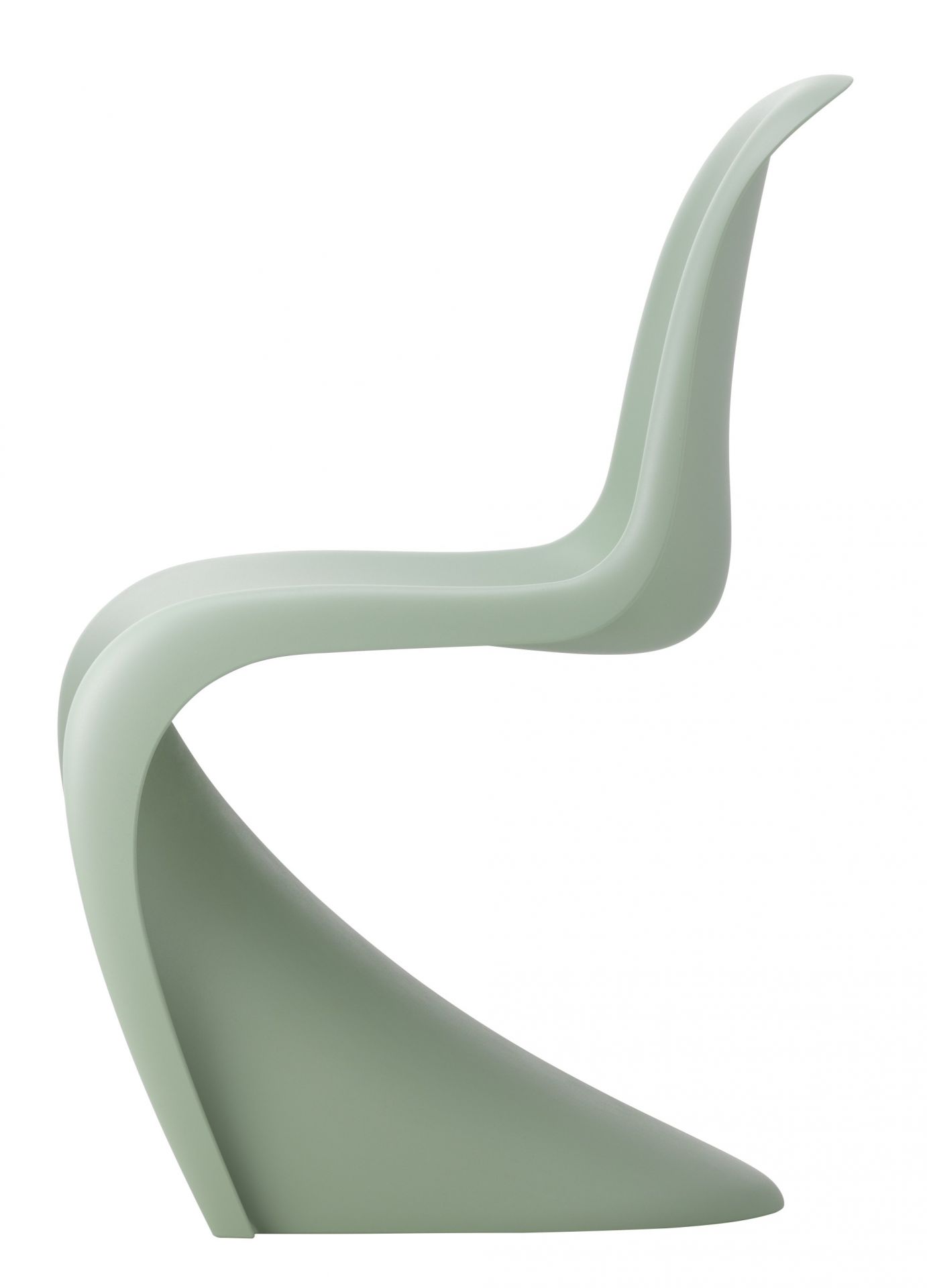 Panton Chair in Soft Mint: Moderner Kunststoffstuhl von Vitra mit neuer Sitzhöhe.