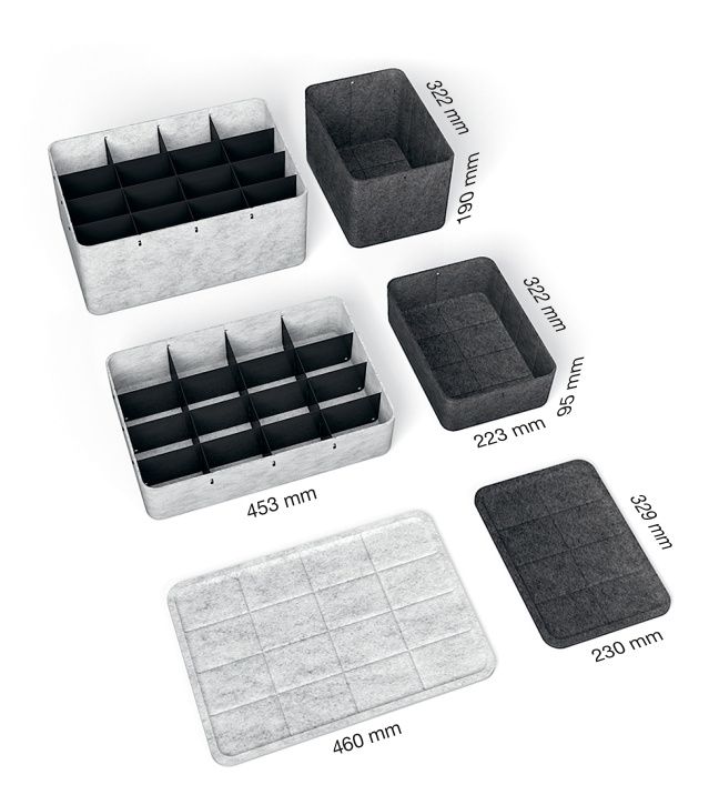 USM Haller Inos Box hoch mit Unterteilung quer / längs