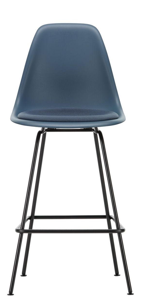 Eames Plastic Bar Stool Barhocker Medium mit Sitzpolster Vitra