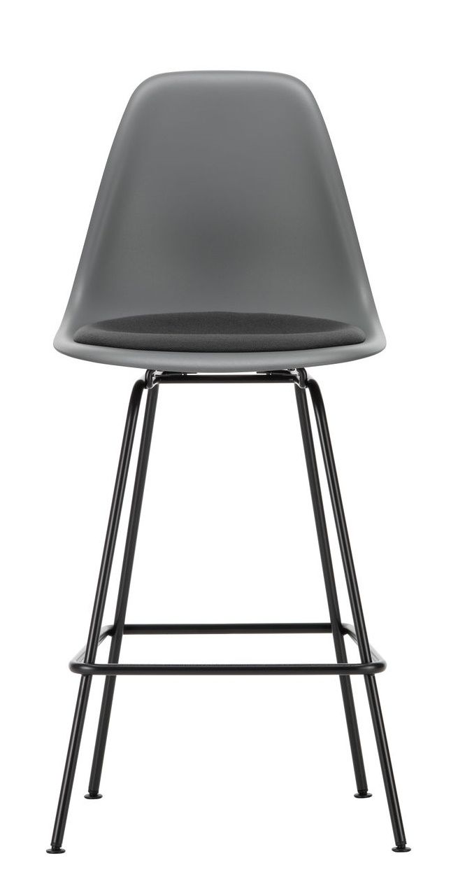 Eames Plastic Bar Stool Barhocker Medium mit Sitzpolster Vitra