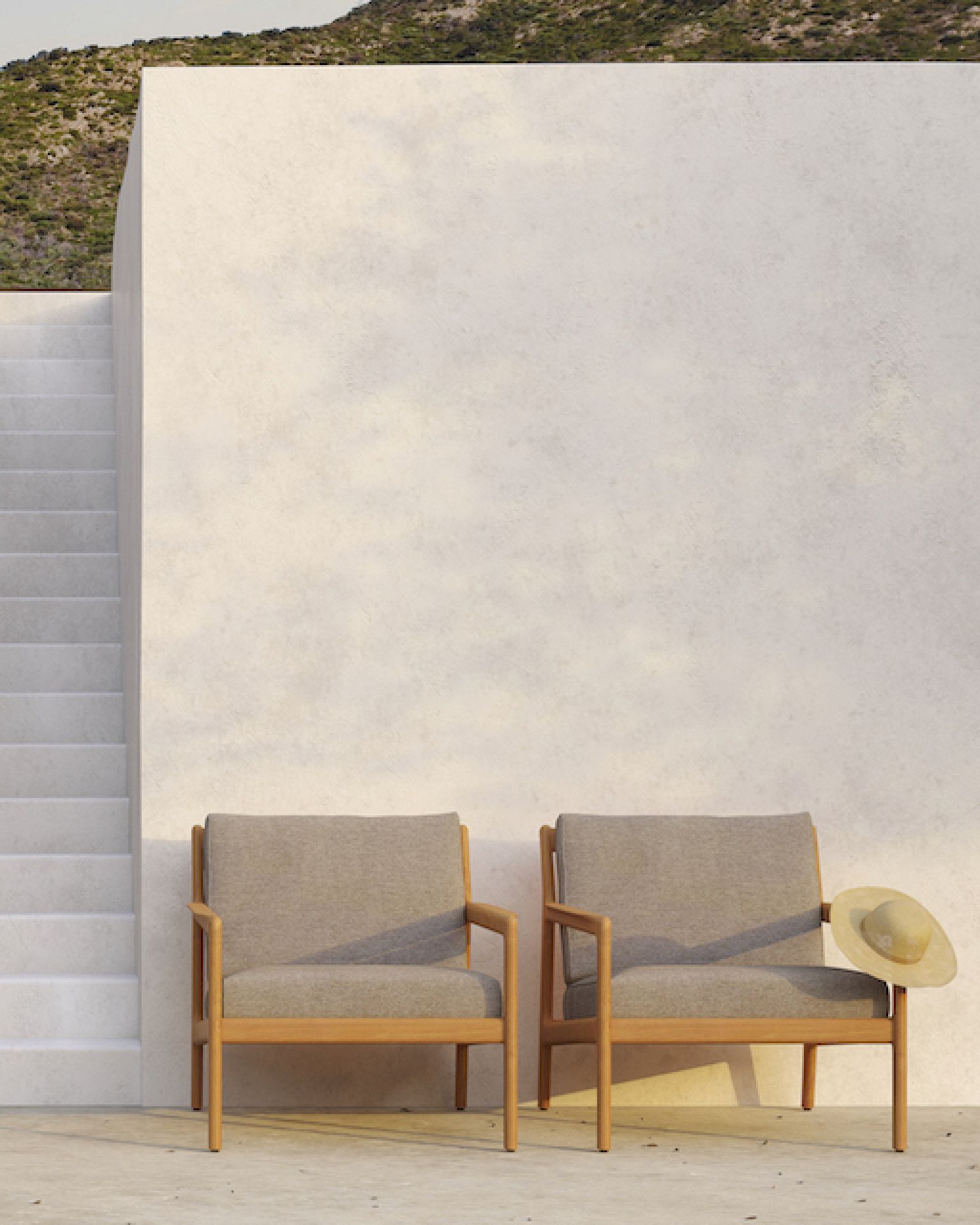 Jack Outdoor Sofa Teak Ethnicraft, 2-Sitzer Mokka, für den Garten oder die Terrasse.