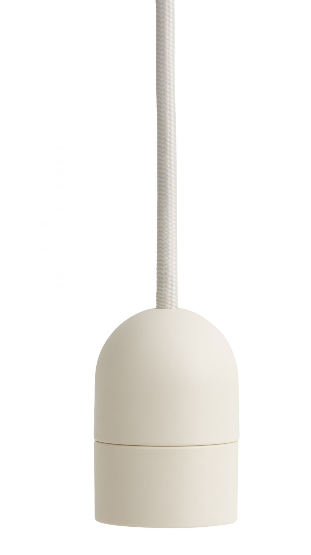 Weißes Common Cord Set für Hay Lehm Pendelleuchte, Textilkabel und Fassung für Hängelampe.