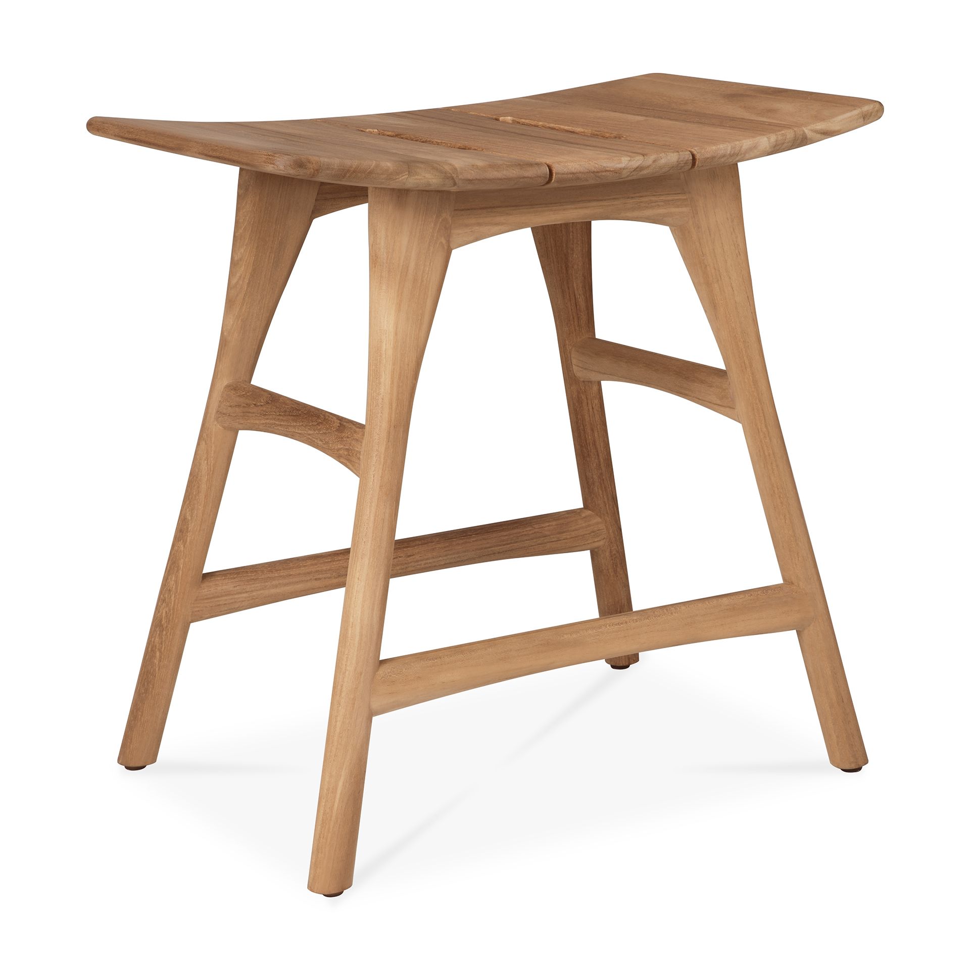 Osso Teak Hocker von Ethnicraft: Moderner Outdoor Hocker aus massivem Teakholz für Garten und Terrasse.