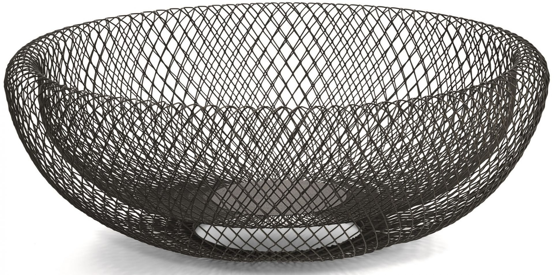 Philippi Mesh Schale XL: Moderne, schwarze Drahtschale für Obst, Brot oder Deko.