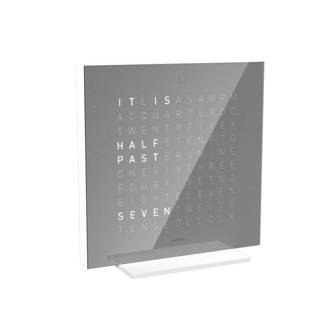 Earth 13.5 Pure Edition Tischuhr / Zeitobjekt Englisch QLOCKTWO