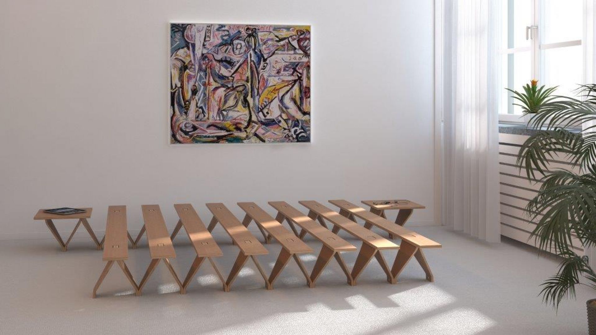 Tojo B Lieg Bett System aus Holz, flexibel erweiterbar, für minimalistisches Schlafzimmer Design.