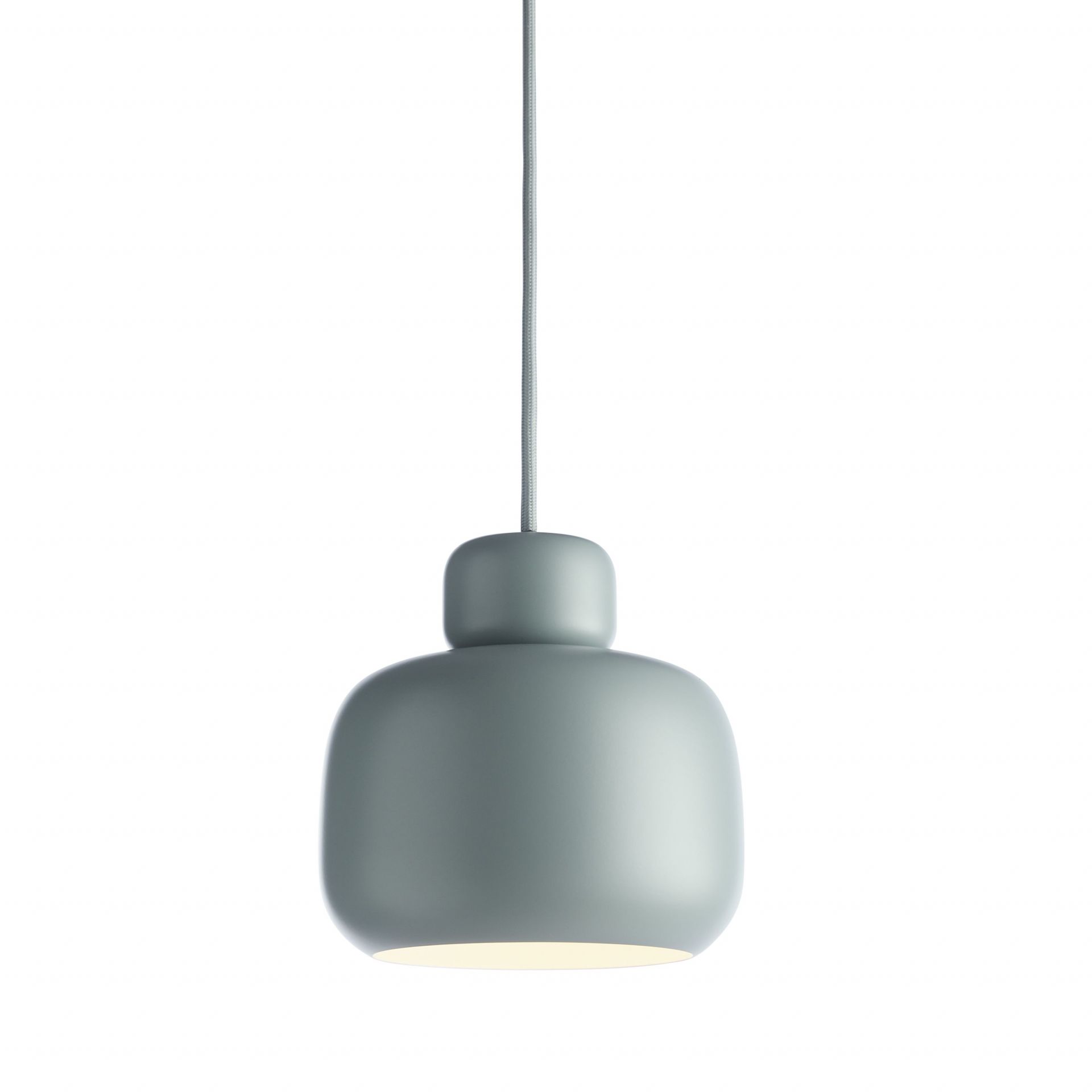 Mintfarbene Stone Pendelleuchte von Woud, kleine Hängelampe für moderne Inneneinrichtung.