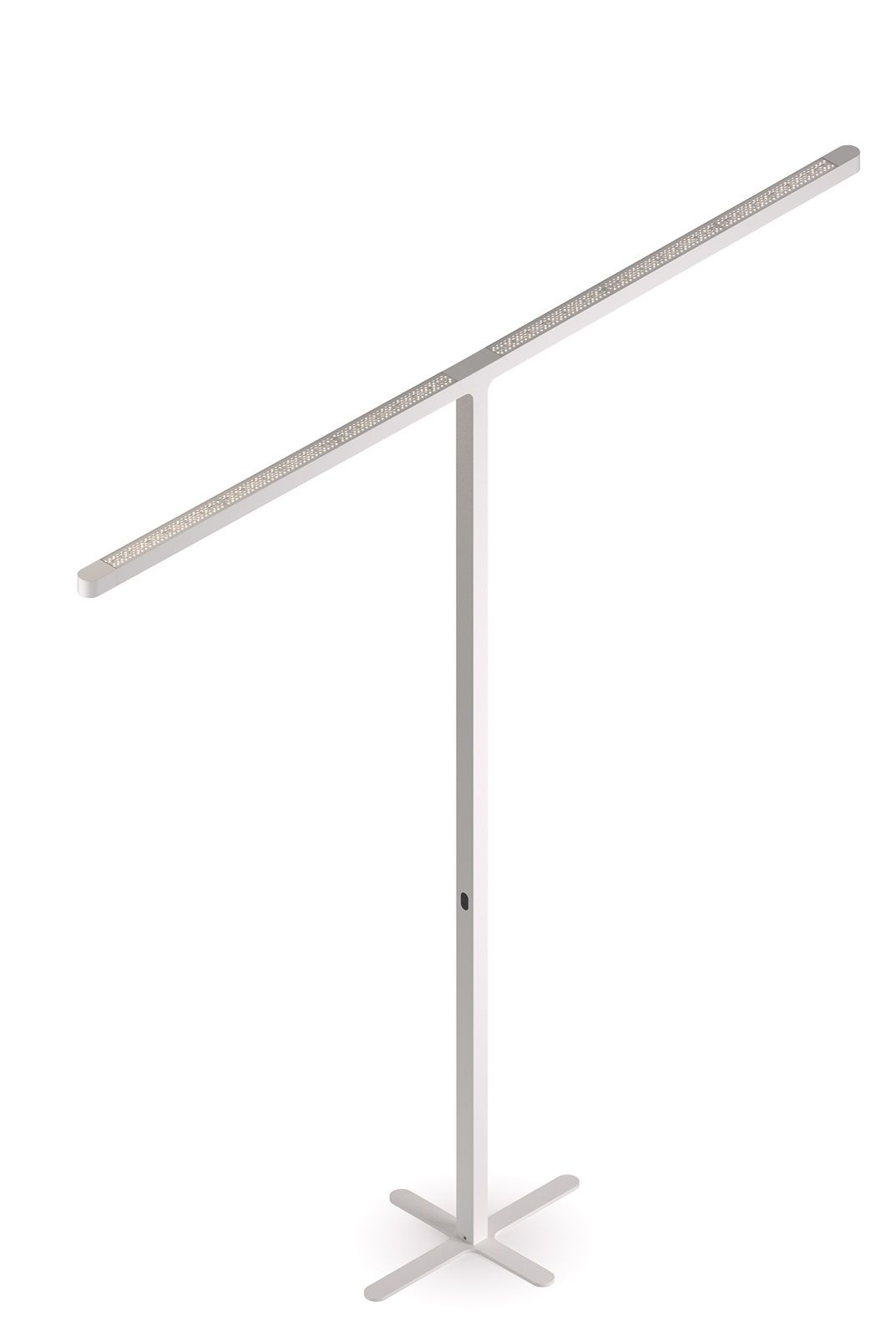 Team Cowork Stehleuchte in Grau: Moderne LED-Stehlampe für Büro und Arbeitszimmer mit Kreuzfuß.