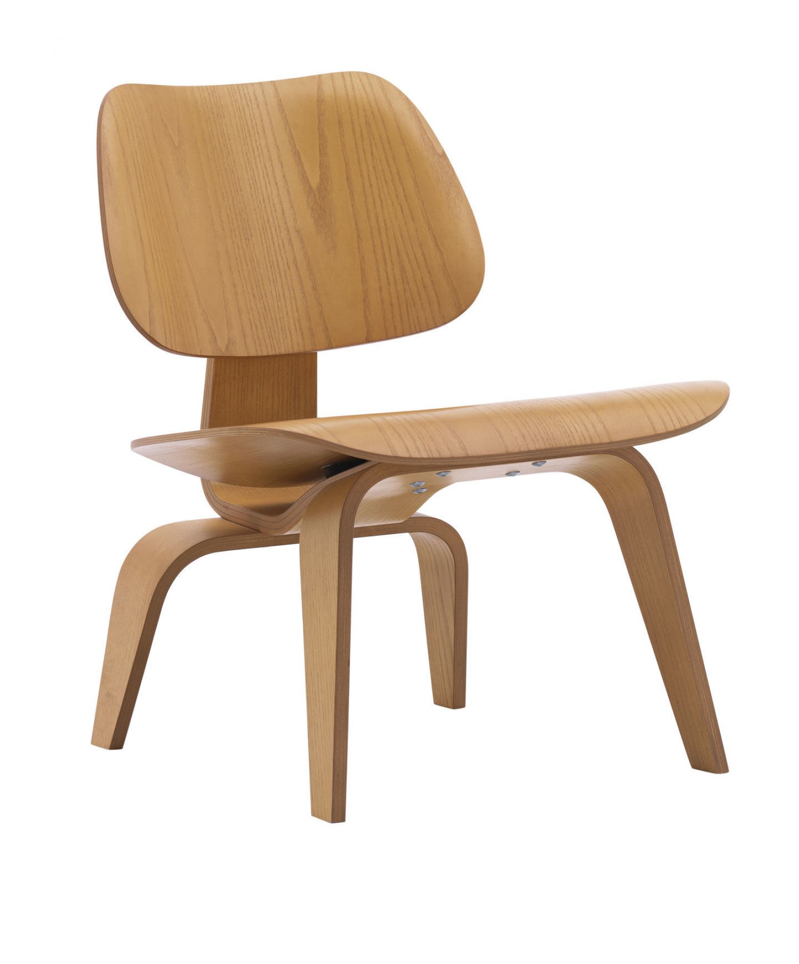 Vitra Plywood Group LCW Stuhl aus hellem Holz, Designklassiker für modernes Wohnen.