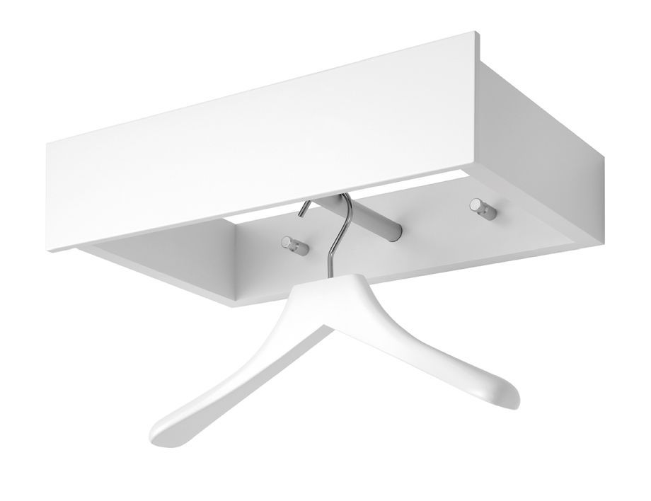 Schönbuch Urban Wandgarderobe in Weiß mit Kleiderbügel und Ablage für Flur, Diele oder Eingangsbereich.