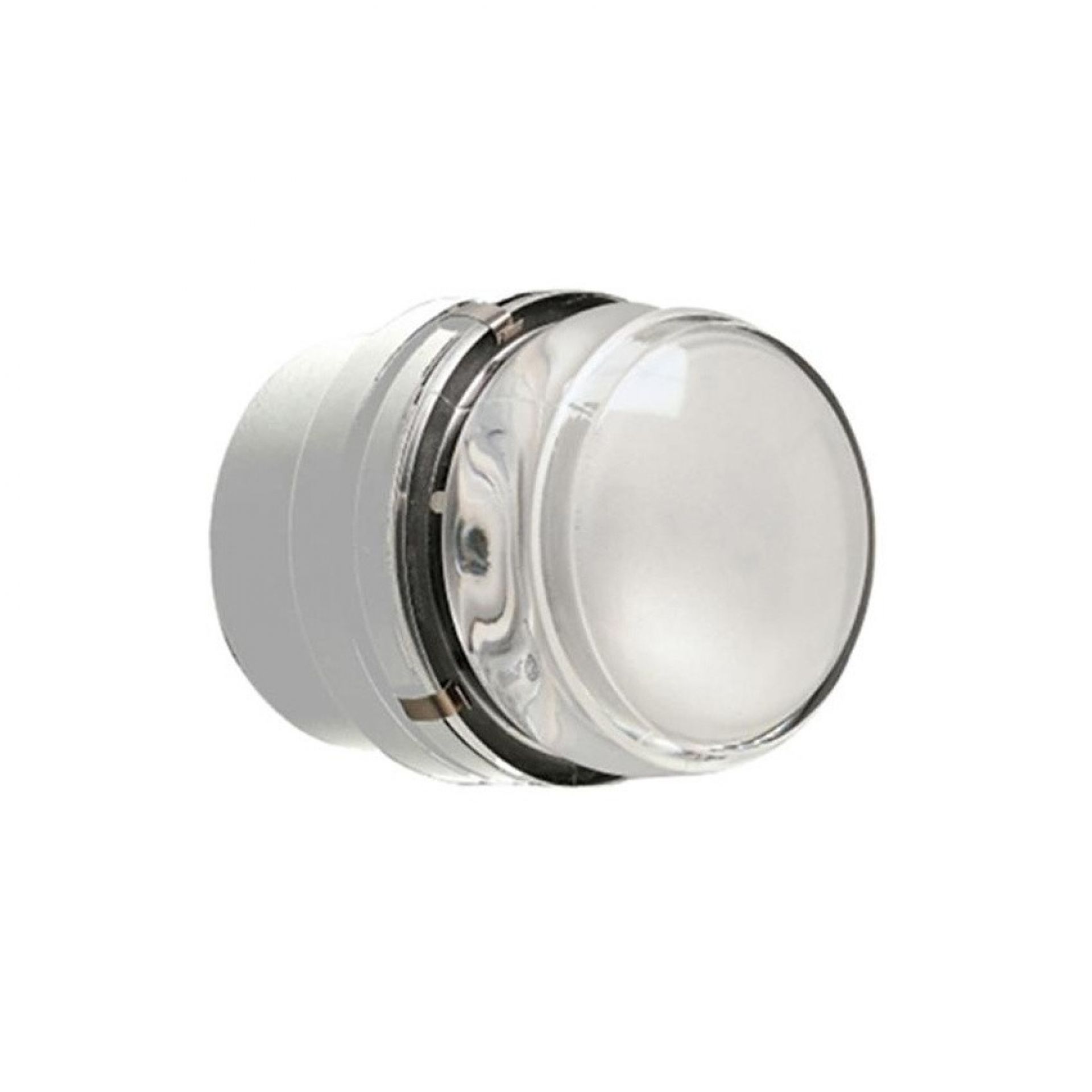 Fresnel Wandleuchte für Außen, weiß/transparent, E14 Fassung, robuste Aussenleuchte.