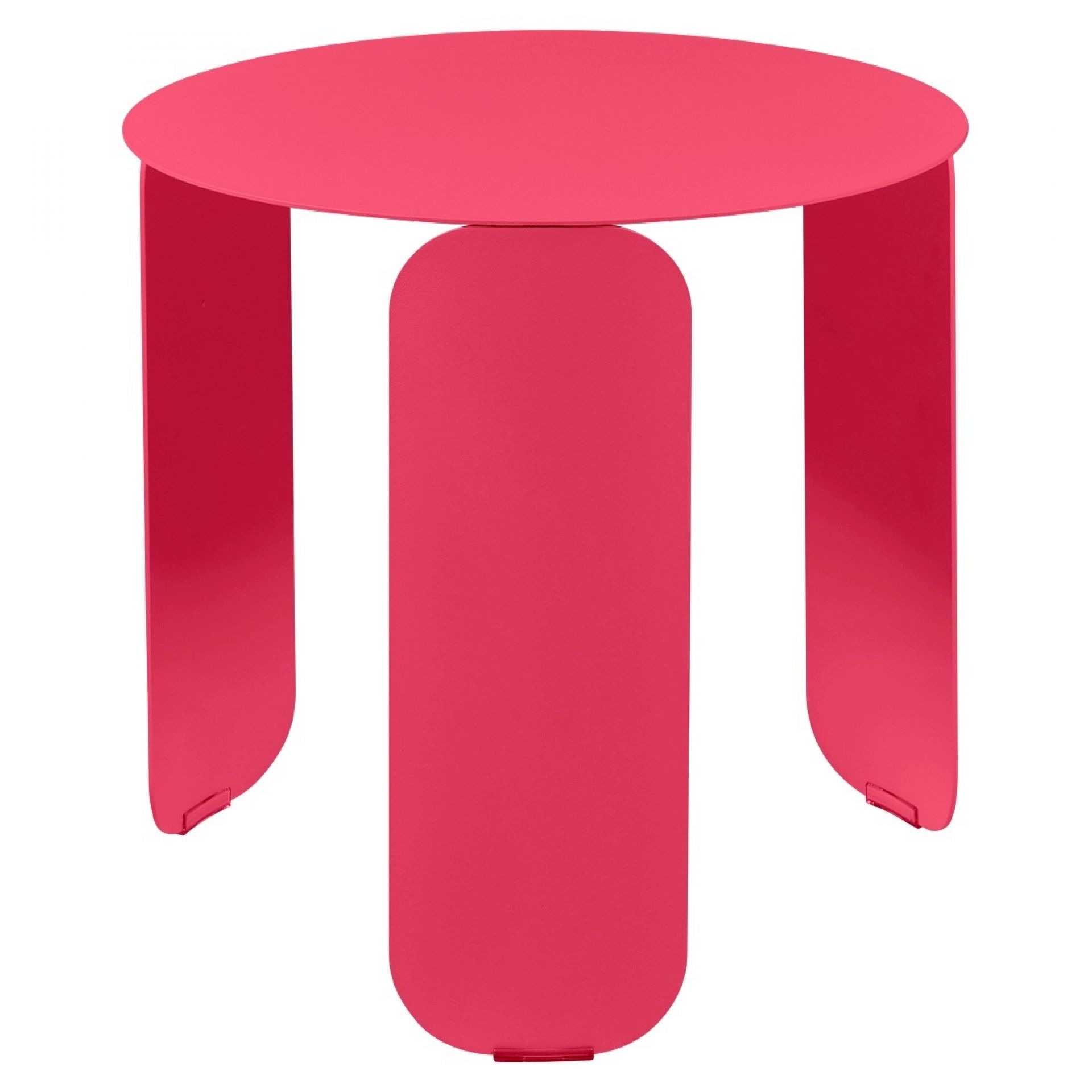 Pinkfarbener Bebop Beistelltisch von Fermob für den Außenbereich, runder Tisch mit drei Beinen.