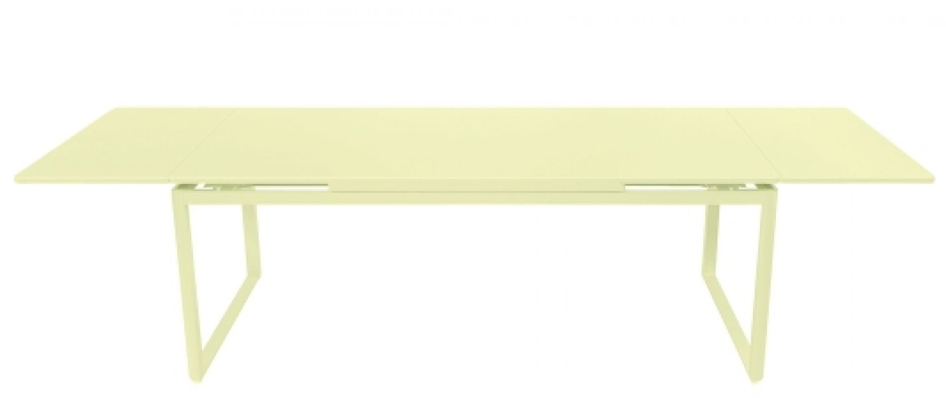Biarritz Tisch, ausziehbar, in hellgelb. Moderner Gartentisch für Terrasse und Balkon.
