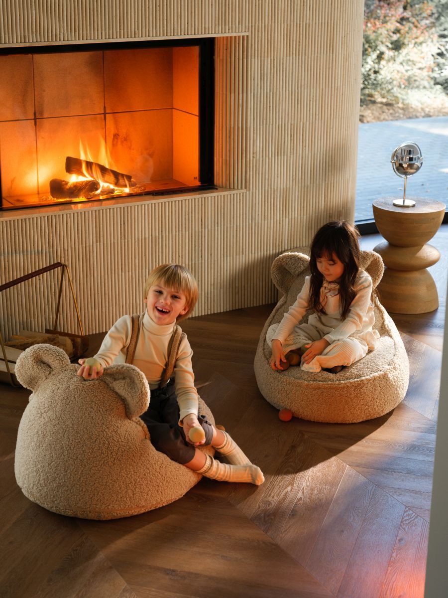 Teddy Kindersitzsack Teddystoff Matcha Wigiwama