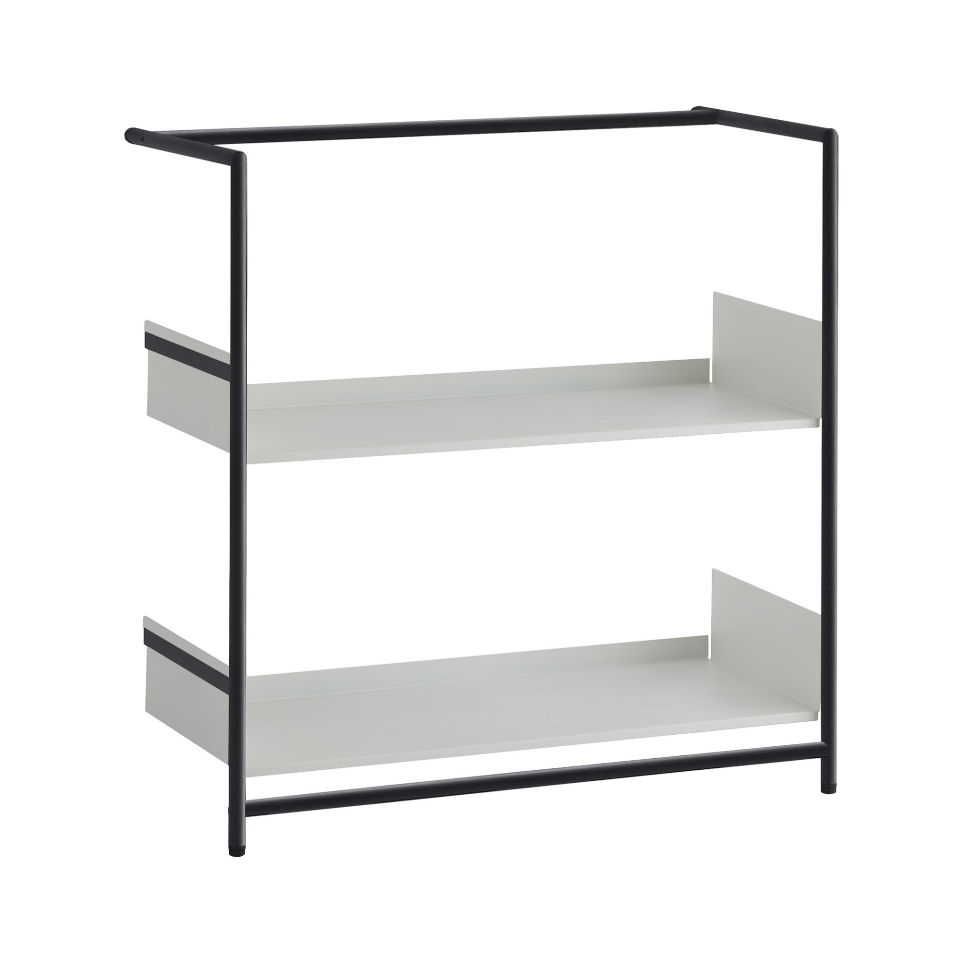 Pool 82 Anlehnregal / Schuhregal Mox Gestell Schwarz strukturiert Tablaren weiß