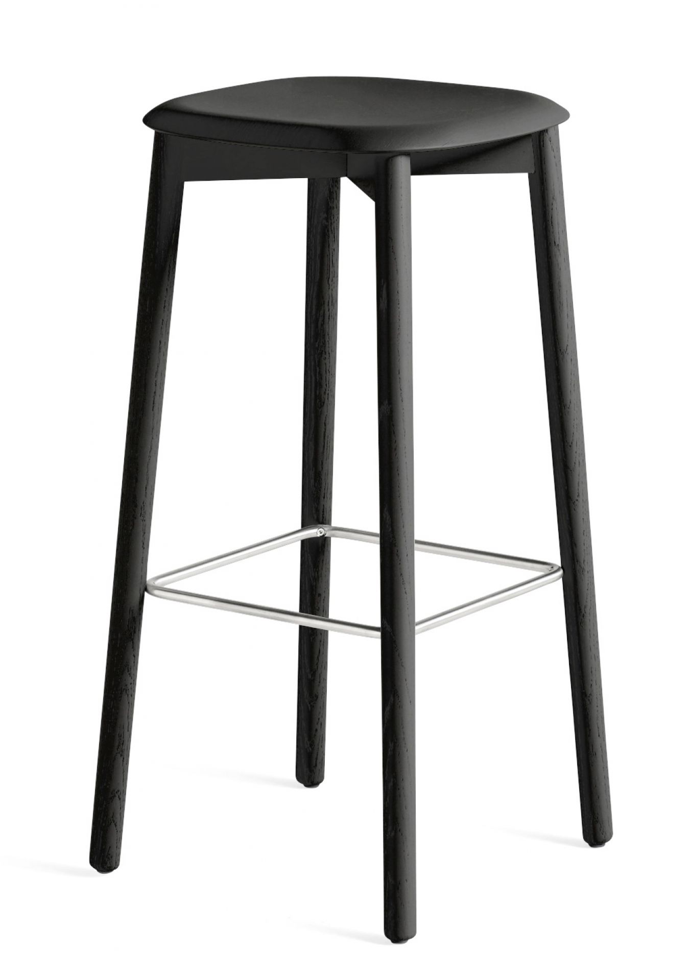 Soft Edge Barhocker von Hay, Modell 82, hohe Ausführung, Eiche schwarz gebeizt.