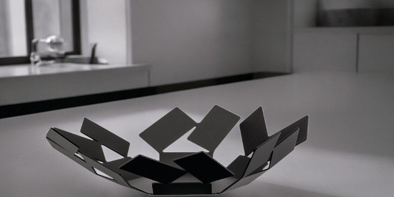 Alessi La Stanza Dello Scirocco Korbschale, moderne Metallschale für Obst und Dekoration.