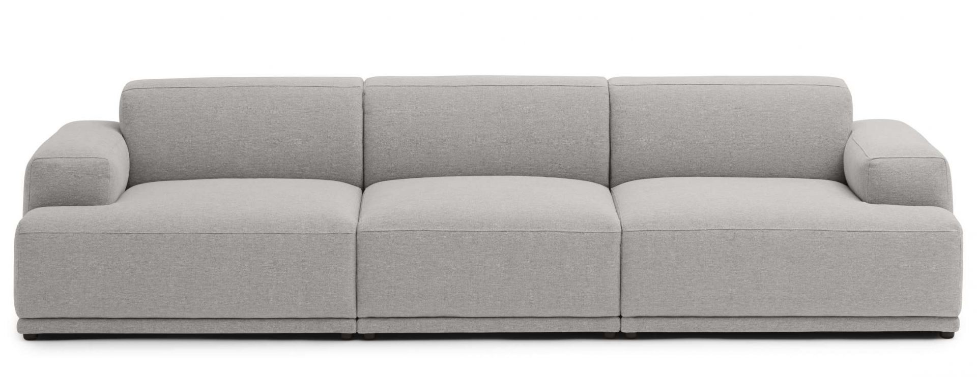 Muuto Connect Soft Modulares Sofa 3-Sitzer in Clay Farbe, modernes Design für Wohnzimmer.