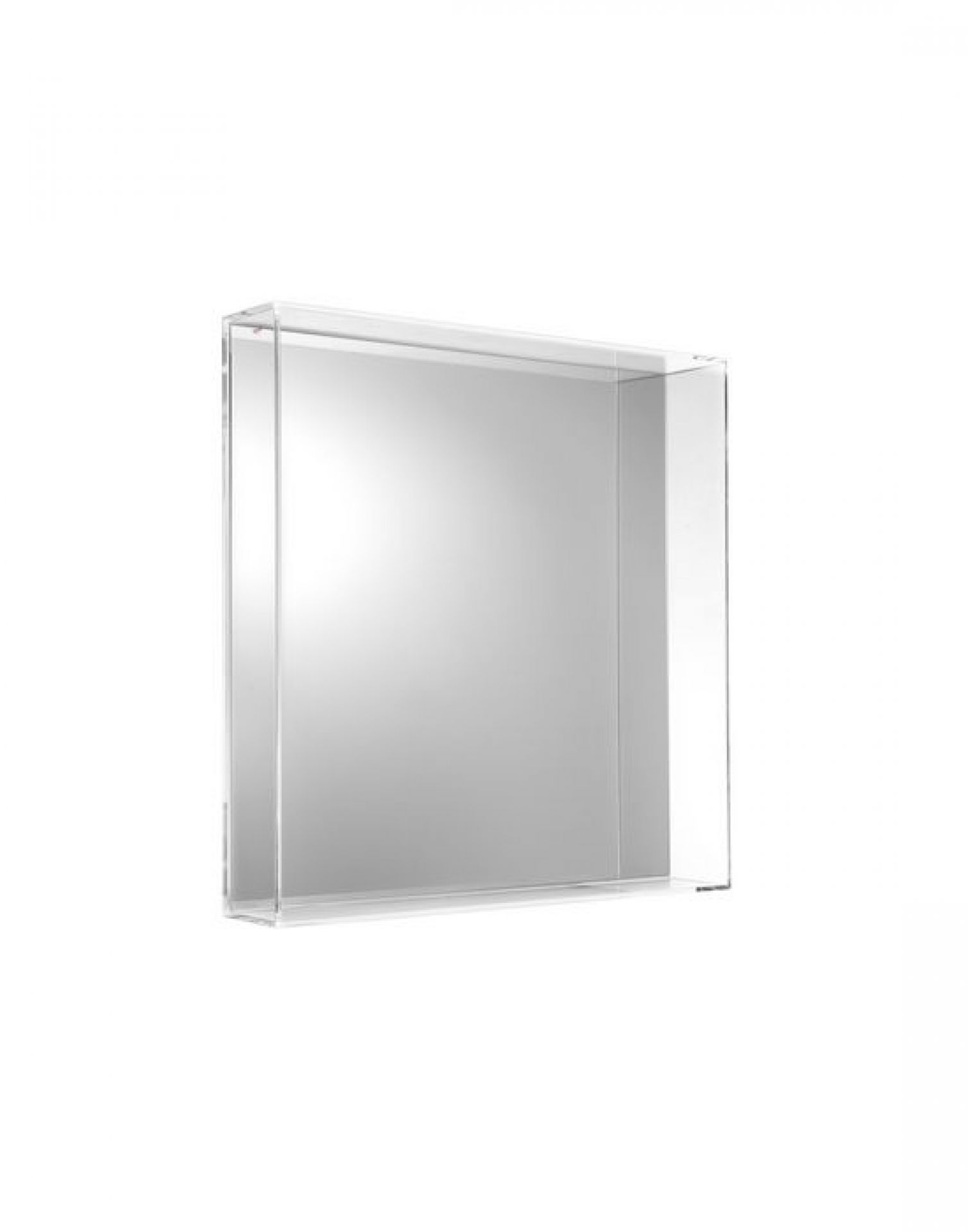 Only Me Spiegel von Kartell: Rechteckiger Wandspiegel mit transparentem Rahmen aus Kunststoff.