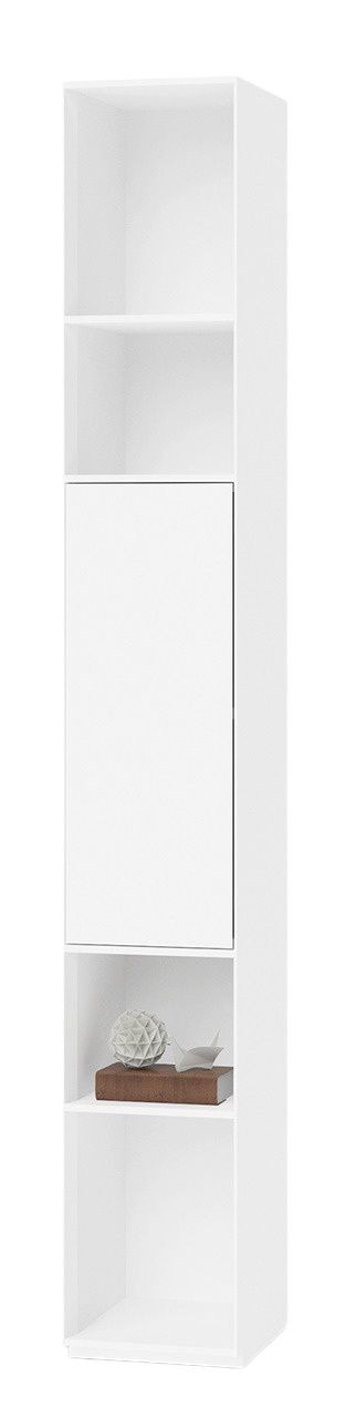 Weißes Nex Pur Regal von Piure mit Tür, Fachboden und minimalistischem Design.