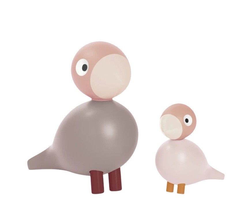 Liv & Lykke Rosa Singvögel Holzfigur Kay Bojesen 