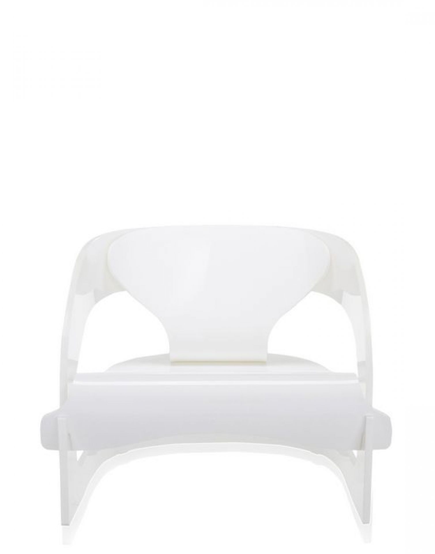 Weißer Joe Colombo Sessel von Kartell, moderner Designklassiker für Wohnzimmer und Büro.
