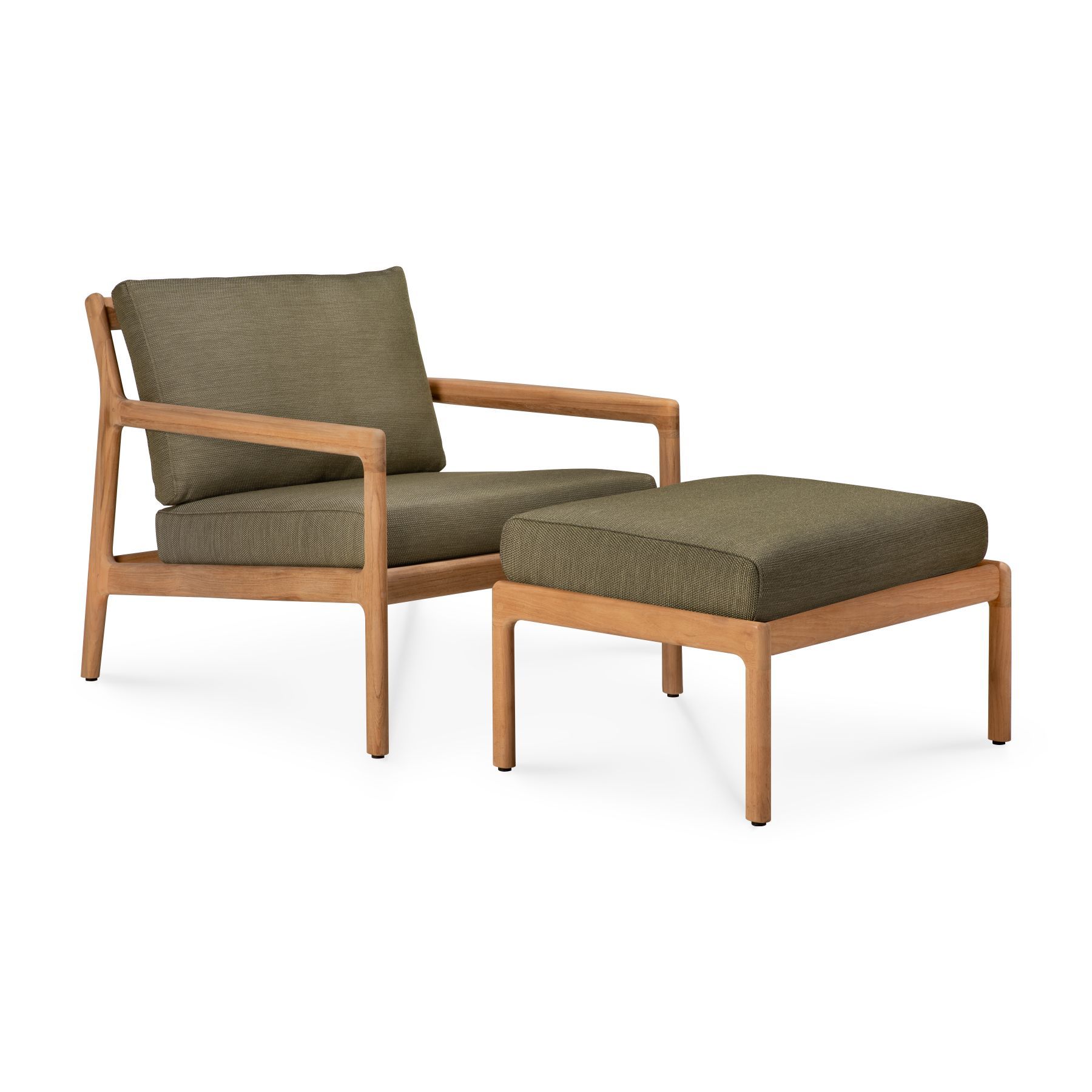 Jack Outdoor Loungesessel Teak grüner Stoff Ethnicraft