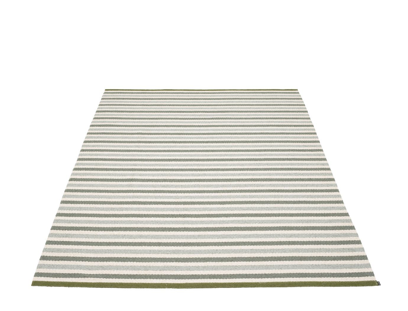 Teo Teppich von Pappelina, 140x200 cm, Salbei-Grün mit Streifen, gewebter Teppich für Innenräume.
