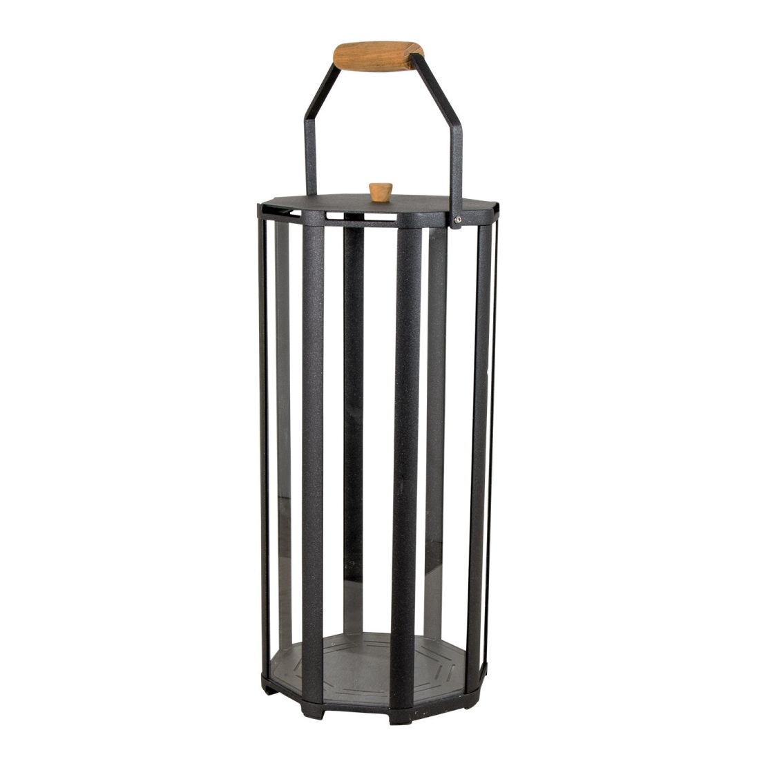 Lightlux Laterne von Cane-Line, große Outdoor-Laterne aus Teak und Metall, mit Tragegriff.