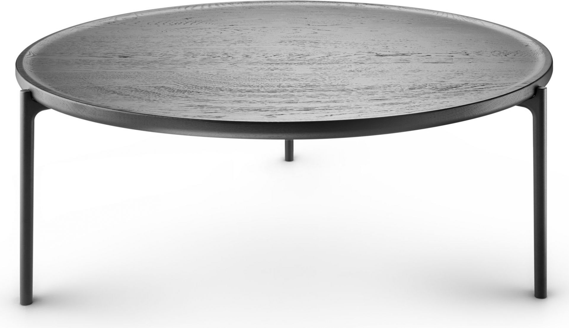 Savoye Tisch von Eva Solo: Runder Couchtisch aus Eiche, schwarz lackiert, modernes Design.