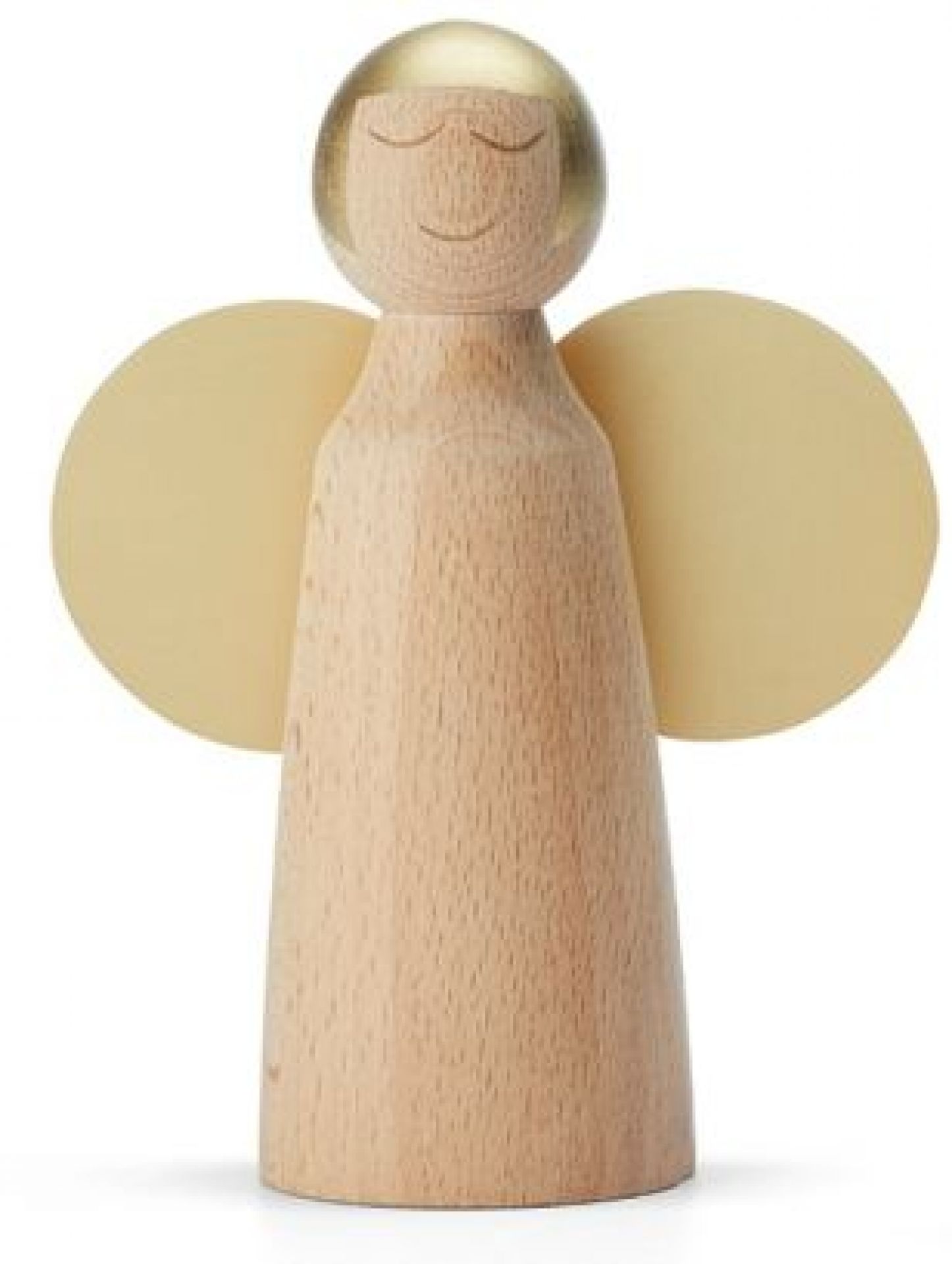 Larissa Engel von Philippi, eine Holzfigur mit goldenem Kopf, Weihnachtsdekoration für festliche Stimmung.