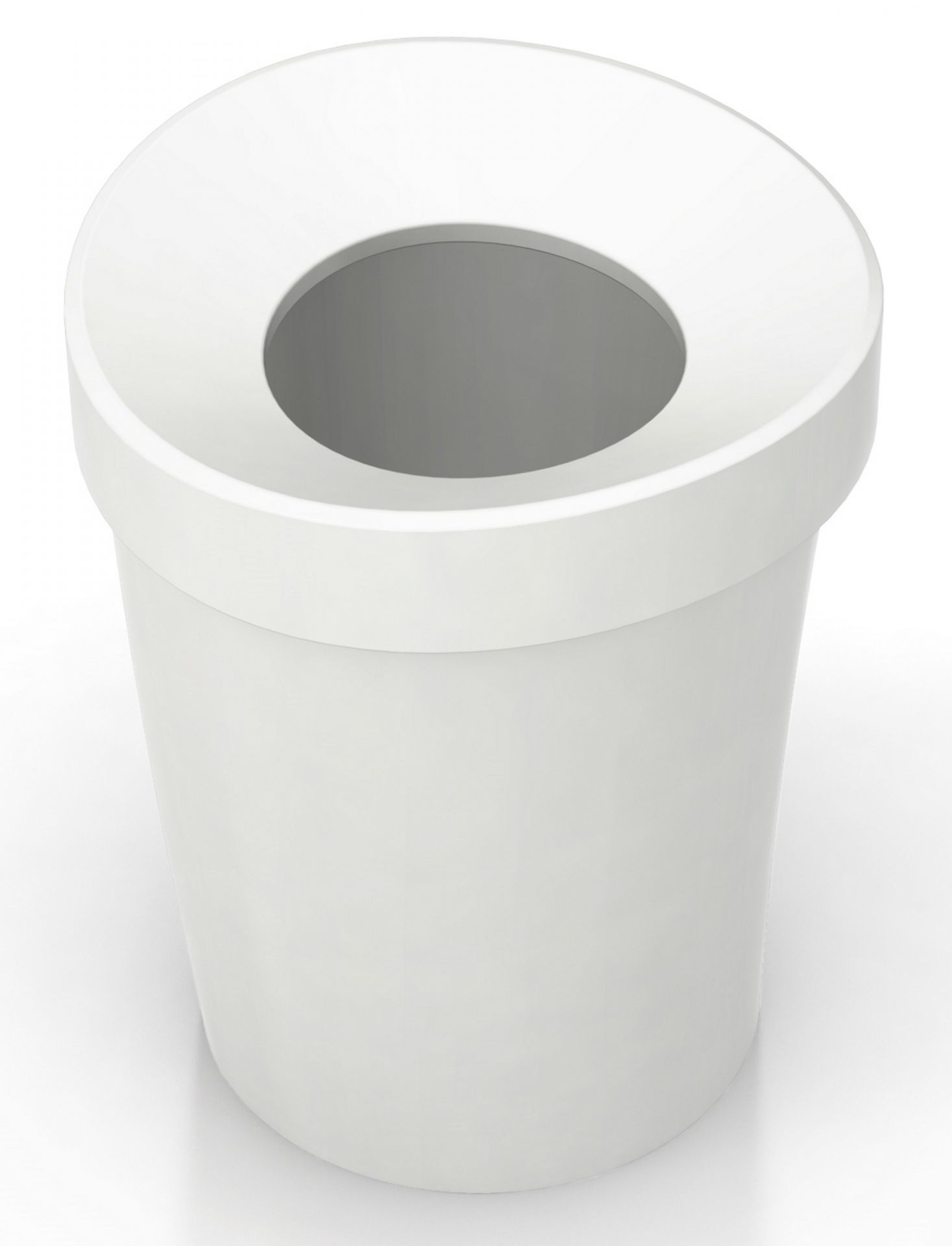 Vitra Happy Bin Papierkorb in Weiss, runder Abfalleimer mit Einwurföffnung für Büro und Zuhause.