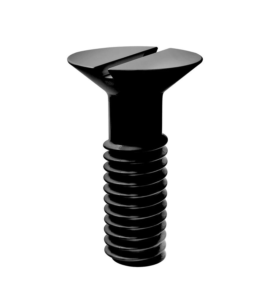 Schwarzer Screw Tisch von Eero Aarnio Originals: Moderner Beistelltisch in Schraubenform für Wohnzimmer und Büro.