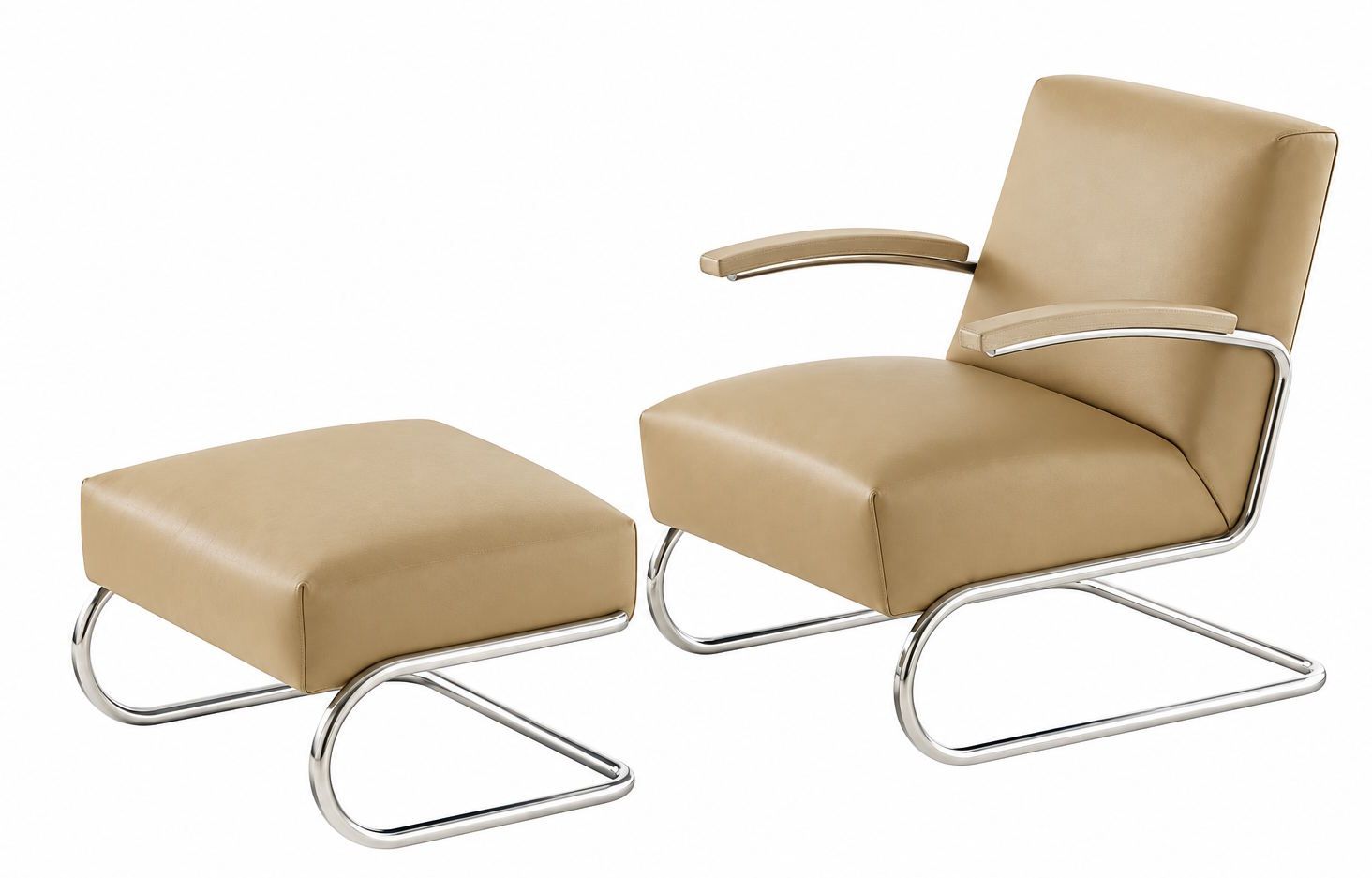 JS. Thonet by Jil Sander S 411 / S411 Sessel Nordic Thonet mit Hocker GRATIS!