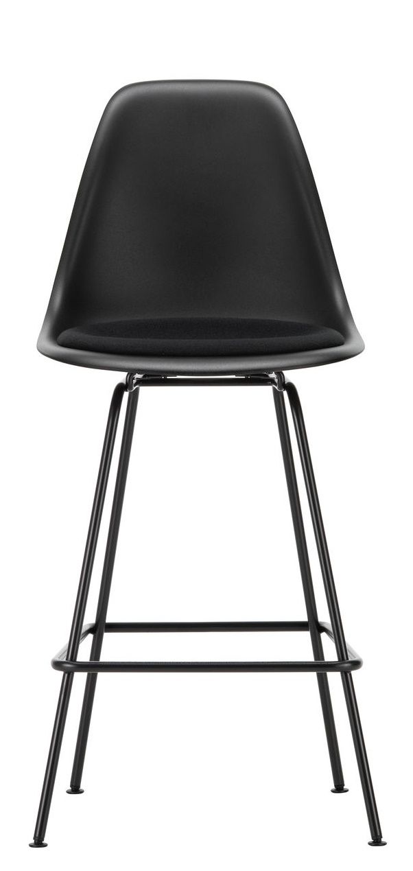 Eames Plastic Bar Stool Barhocker Medium mit Sitzpolster Vitra