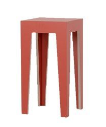 Roter HUGO Barhocker mit vier Beinen, moderner Hocker für Küche oder Bar.