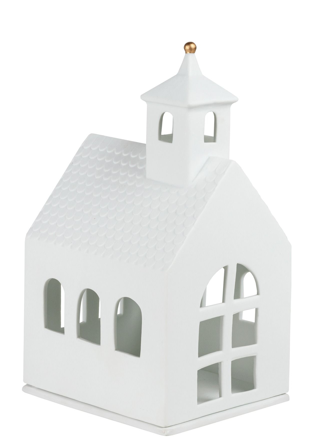 Weißes Lichthaus Kapelle von Räder, Keramik Windlicht für stimmungsvolle Beleuchtung im Innenbereich.