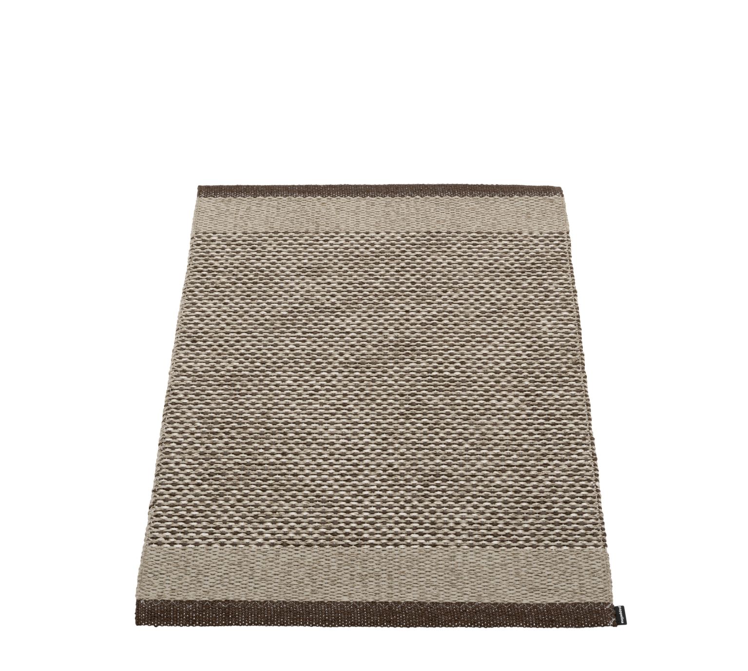 Pappelina Teppich Edit, Größe 60x85 cm, in Beige und Braun, gewebter Küchenteppich.