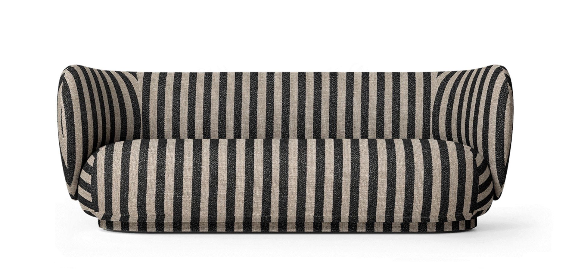 Gestreiftes Rico Sofa von Ferm Living, ein moderner 3-Sitzer mit bequemer Polsterung.