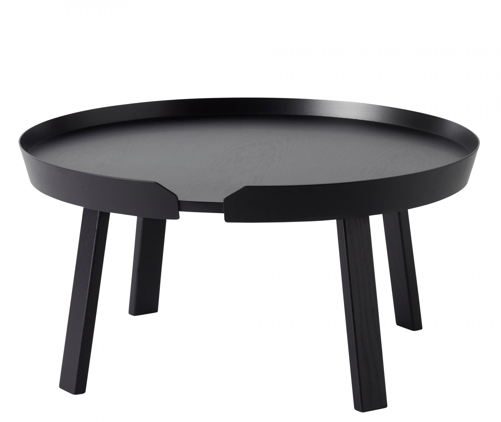Schwarzer Around Coffee Table von Muuto aus Eiche, runder Couchtisch für Wohnzimmer.