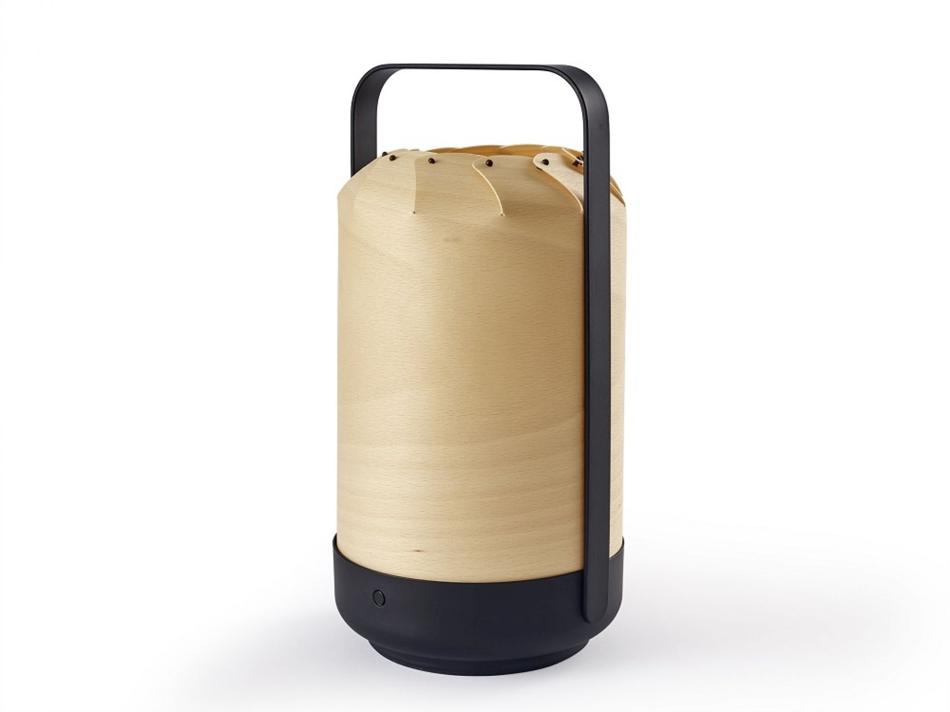 Chou Mini LED Akkuleuchte von LZF Lamps: Moderne Tischleuchte aus Holz mit Tragegriff.