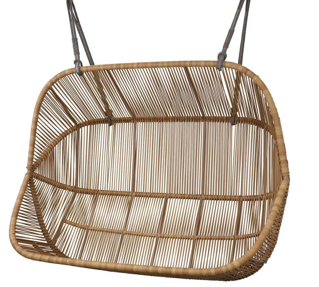 Hive Hängesofa von Cane-line, ein schwebendes 2-Sitzer Outdoor Möbel aus Rattan.