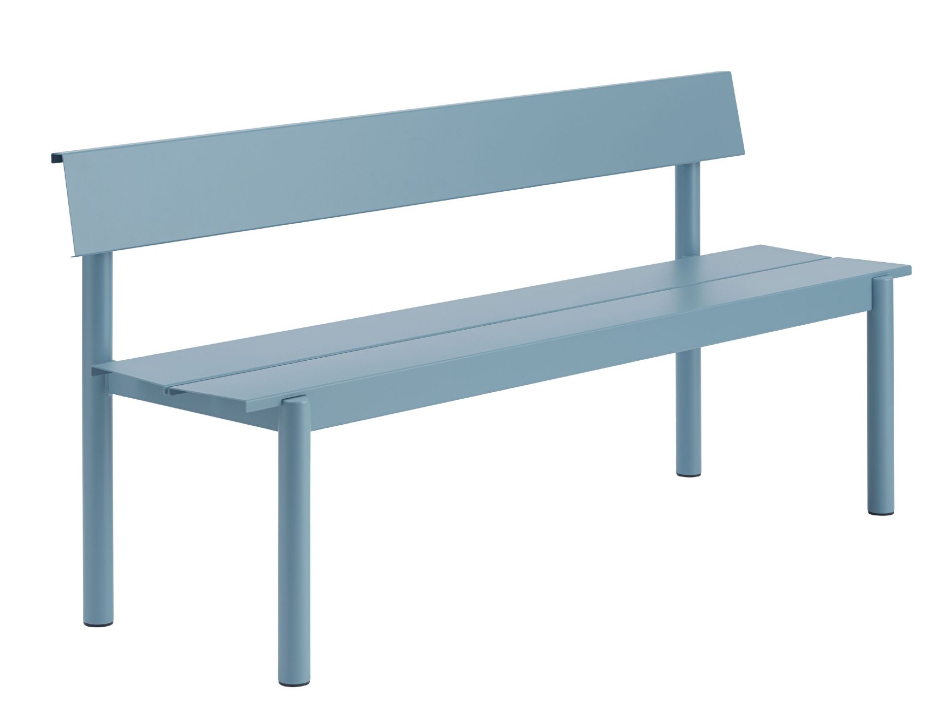 Linear Steel Bench Outdoor Bank mit Rückenlehne 170x34 cm Muuto
