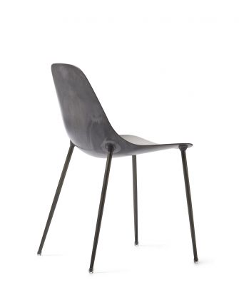 Mammamia Stuhl von Opinion Ciatti, Ansicht von hinten, minimalistisches Design, Metallbeine.