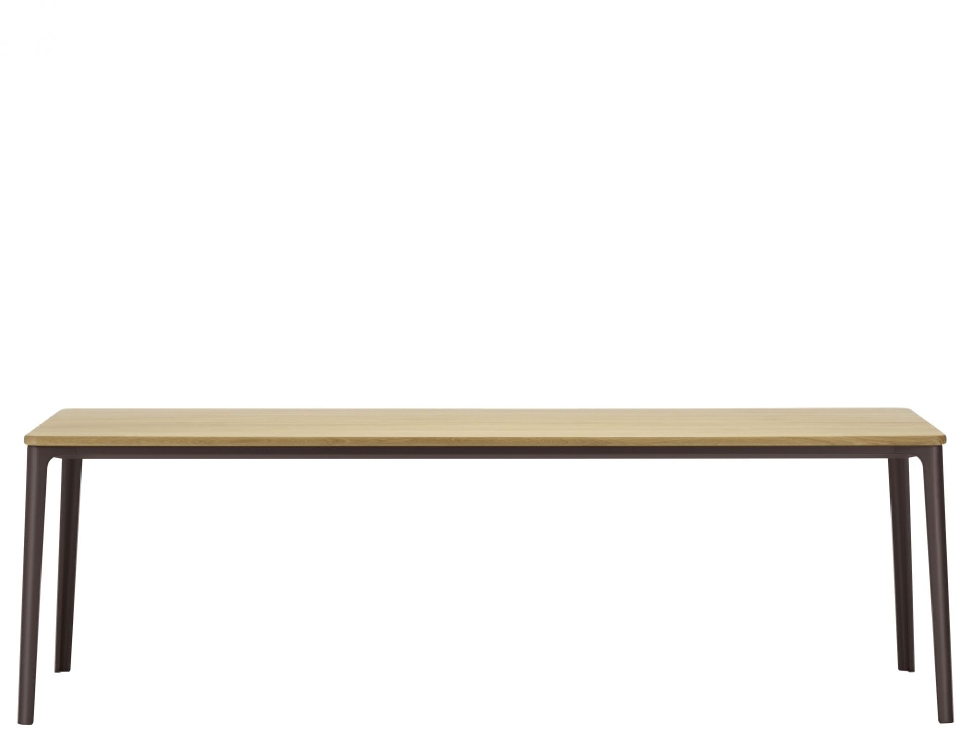 Plate Dining Table Esstisch von Vitra mit heller Tischplatte und dunklem Gestell.